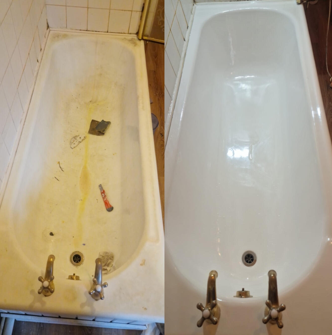 FARMERS BATH RE-ENAMELLED Steel bath resurfaced in Weston-super-Mare
